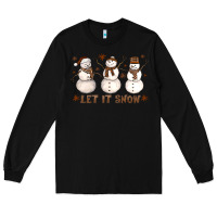 Black Let It Snow Snowmen Long Sleeve Tee - LillyAllenDesigns
