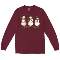 Burgundy Let It Snow Snowmen Long Sleeve Tee - LillyAllenDesigns