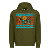 Army Green mom life leopard cowhide turquoise aztec Premium Hoodie - Artiststas