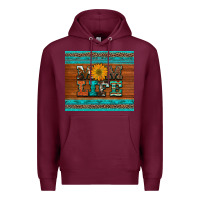 Burgundy mom life leopard cowhide turquoise aztec Premium Hoodie - Artiststas