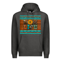 Charcoal Heather mom life leopard cowhide turquoise aztec Premium Hoodie - Artiststas