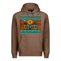 Chestnut mom life leopard cowhide turquoise aztec Premium Hoodie - Artiststas