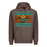 Coffee mom life leopard cowhide turquoise aztec Premium Hoodie - Artiststas