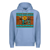 Colony Blue mom life leopard cowhide turquoise aztec Premium Hoodie - Artiststas