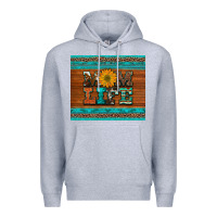 Heather Grey mom life leopard cowhide turquoise aztec Premium Hoodie - Artiststas