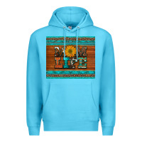 Ocean Blue mom life leopard cowhide turquoise aztec Premium Hoodie - Artiststas