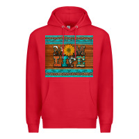 Red mom life leopard cowhide turquoise aztec Premium Hoodie - Artiststas