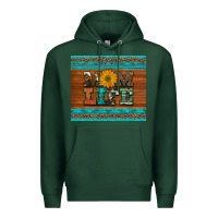 Sports Green mom life leopard cowhide turquoise aztec Premium Hoodie - Artiststas