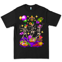 Black Mardi Gras Skeletons Premium Tee - BundleAndBundleShop