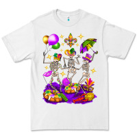 White Mardi Gras Skeletons Premium Tee - BundleAndBundleShop