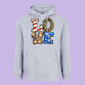 Love 4th Of July Army Veteran Heavyweight Hoodie Designed By Jasminsmagicworld