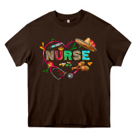 Chocolate Brown Cinco de mayo Nurse Heavy Core Tee - FaDigitalArtStudio