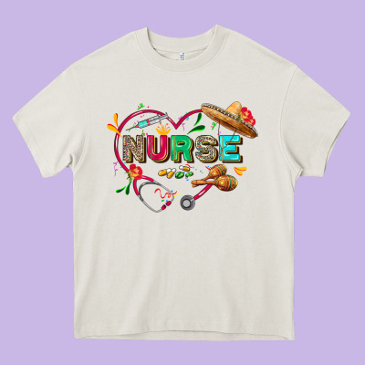 Cinco De Mayo Nurse Heavy Core Tee Designed By Fadigitalartstudio