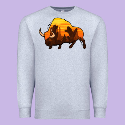 Western Bison Premium Sweatshirt Designed By Jasminsmagicworld