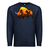 Navy western bison Premium Sweatshirt - Jasminsmagicworld