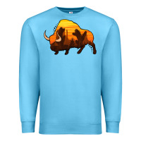 Ocean Blue western bison Premium Sweatshirt - Jasminsmagicworld
