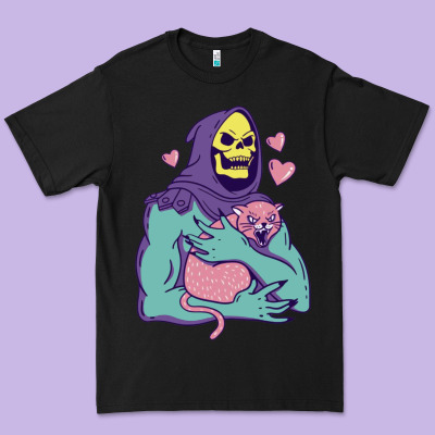 Skeletor's Hug Cat Premium Tee Designed By Artisfamous