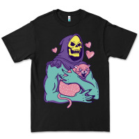 Black skeletor's hug cat Premium Tee - artisFamous