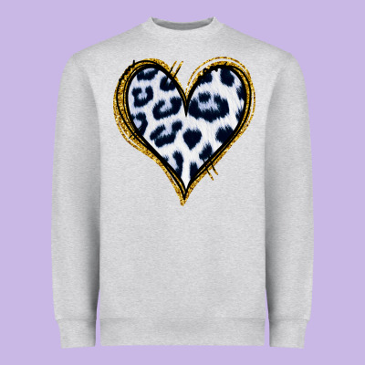 Dalmatians Heart Gold Glitter Heavyweight Sweatshirt Designed By Jasminsmagicworld