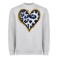 Heather Grey Dalmatians Heart Gold Glitter Heavyweight Sweatshirt - Jasminsmagicworld