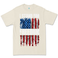 Bone I STAND FOR FREEDOM WITH A DISTRESSED AMERICAN FLAG Premium Tee - artisFamous
