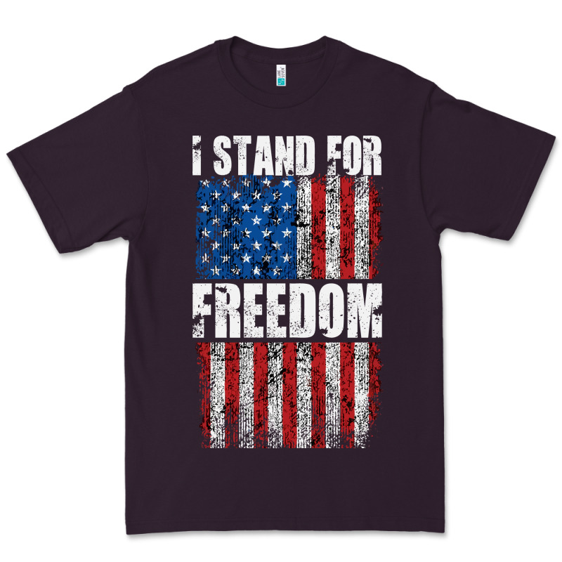 I Stand For Freedom With A Distressed American Flag Premium Tee by artisFamous | Teevron