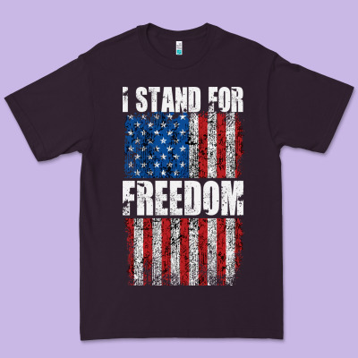 I Stand For Freedom With A Distressed American Flag Premium Tee Designed By Artisfamous