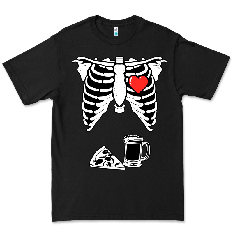 Dad Skeleton Halloween Beer Pizza Premium Tee by artisFamous | Teevron