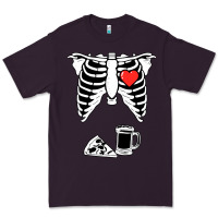 Plum dad skeleton halloween beer pizza Premium Tee - artisFamous