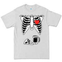 Dove Grey dad skeleton halloween beer pizza Premium Tee - artisFamous