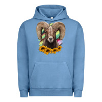 Pigment Pebble Blue Colorodo Bighorn Sheep Urban Hoodie - Jasminsmagicworld