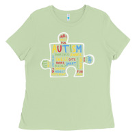 Matcha Autism Puzzle Piece Words Autistic Ladies Tee - CowhideDigitalArt