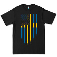 Black Sweden Swedish Roots American Flag | Canadian Roots Premium Tee - artisFamous