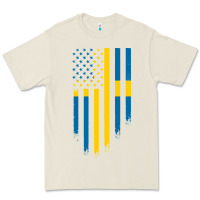 Bone Sweden Swedish Roots American Flag | Canadian Roots Premium Tee - artisFamous