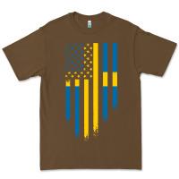 Cacao Sweden Swedish Roots American Flag | Canadian Roots Premium Tee - artisFamous