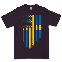 Plum Sweden Swedish Roots American Flag | Canadian Roots Premium Tee - artisFamous