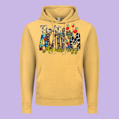 Fight For Autism Awareness Vintage Hoodie Designed By Racoondesign