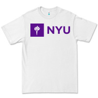 White nyu new york university purple Premium Tee - artisFamous