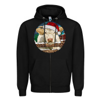Black Charolais Cow Christmas Zipper Hoodie - RanaPortraitStore