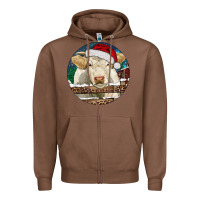 Chestnut Charolais Cow Christmas Zipper Hoodie - RanaPortraitStore