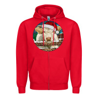 Red Charolais Cow Christmas Zipper Hoodie - RanaPortraitStore