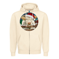 Sandshell Charolais Cow Christmas Zipper Hoodie - RanaPortraitStore