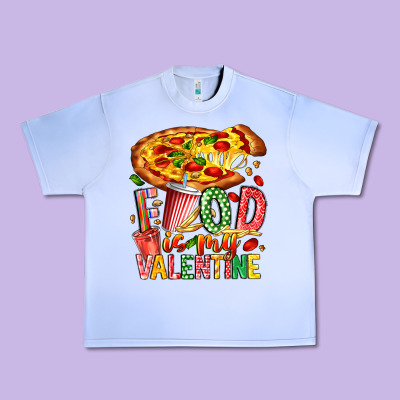 Food Is My Valentine Urban Heavy Tee Designed By Cowhidedigitalart