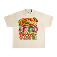 Sandshell Food Is My Valentine Urban Heavy Tee - CowhideDigitalArt