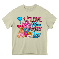 Mossy Love More Worry Less Valentines Day Cold Drink Heavy Core Tee - FaDigitalArtStudio