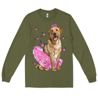 Army Green Labrador Retriever Dog With Tutu Long Sleeve Tee - LillyAllenDesigns