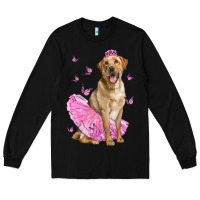 Black Labrador Retriever Dog With Tutu Long Sleeve Tee - LillyAllenDesigns