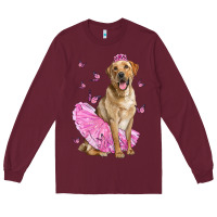 Burgundy Labrador Retriever Dog With Tutu Long Sleeve Tee - LillyAllenDesigns