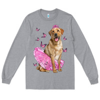 Heather Grey Labrador Retriever Dog With Tutu Long Sleeve Tee - LillyAllenDesigns