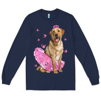 Navy Labrador Retriever Dog With Tutu Long Sleeve Tee - LillyAllenDesigns